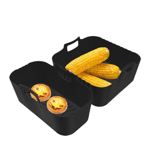 xowwyue Silikon Einsatz Für Heißluftfritteuse,Silikon Fritteuse Körbe | 2 Stück Antihaft Entnehmbarer Dampfgareinsatz Für Topf Haushaltskochen Küchenofen Snackaufbewahrung von xowwyue