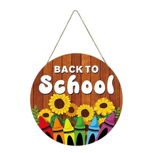 xowwyue Willkommen Schild Für Klassenzimmer | Kreidetafel Als Türschild,Holztafel Deko Für Kinder Lehrer Schüler Kindergarten Grundschule Innenbereich Außenbereich von xowwyue