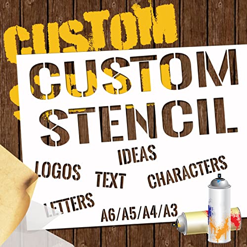 Personalisierte Schablonen für Sprühmalerei eigene Schablonen erstellen mit Logo/Text wiederverwendbare Buchstabenschablonen für Holz Papier Stoff Keramik Kunststoff von xrlsg