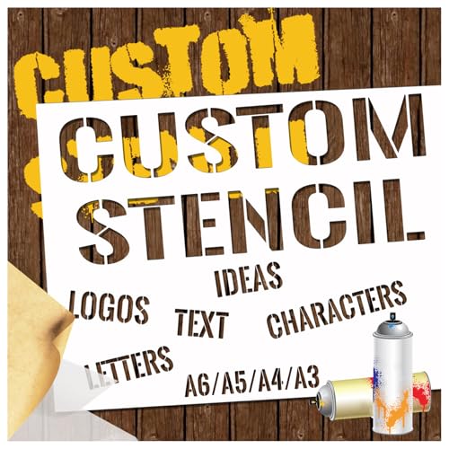 Personalisierte Schablonen für Sprühmalerei eigene Schablonen erstellen mit Logo/Text wiederverwendbare Buchstabenschablonen für Holz Papier Stoff Keramik Kunststoff von xrlsg