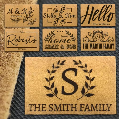 xrlsg Personalisierte Fußmatte Individuelle Fußmatten für die Haustür Terrasse oder den Eingangsbereich Monogrammierte Willkommen-Fußmatte Geschenk für Einweihungen Hochzeiten und Jubiläen von xrlsg