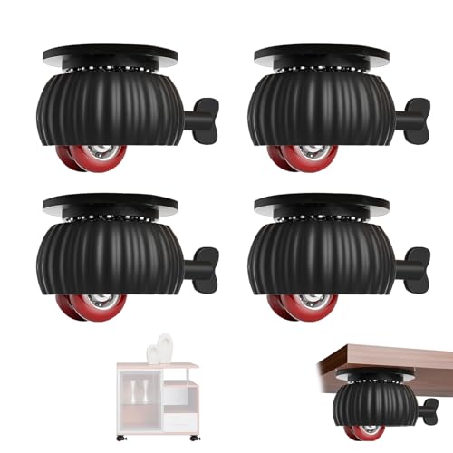 Kugelrollen für MöBel, MöBelrollen Mit Bremse, Kugelrollen Selbstklebend 360 Grad Kugelrollen Bockrollen für Kleinmöbel Mülleimerbox Mini Möbel Palettenmöbel, Tischrollen 4er Set von xtemtoamz