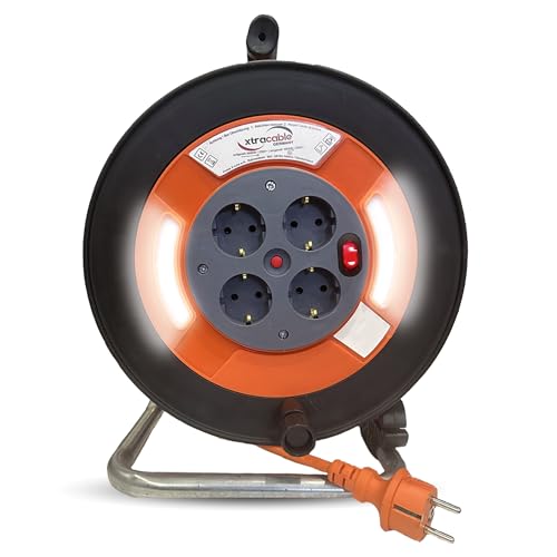 XTRACABLE Kabeltrommel 50m mit integrierten LED-Licht | Kabel in orange, schwarz | IP20 XTRACABLE Kabeltrommel 50m mit integrierten LED-Licht | Kabel in orange, schwarz | IP20 von xtracable