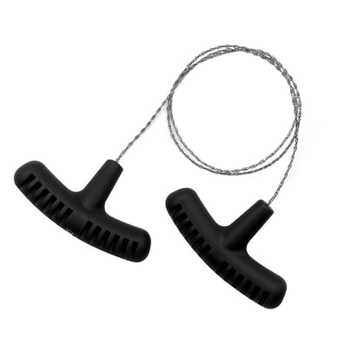 Draht Säge Seilsäge Outdoor Survival Edelstahl Taschensäge Neu Astsäge Camping (Schwarz) von XTRAFAST