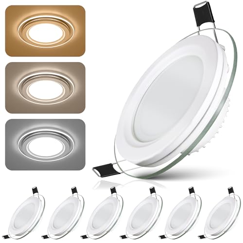 xtralights ELARA LED Einbaustrahler | Glas Design | LED Spot Deckenleuchte mit Trafo (4000K, 24W) von xtralights