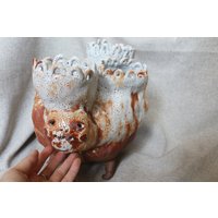 Gespenster Übertopf, Keramiktopf Handgefertigt, Kodama Kaktus Übertopf Mit Abfluss, Studio Ghibli von xuan325