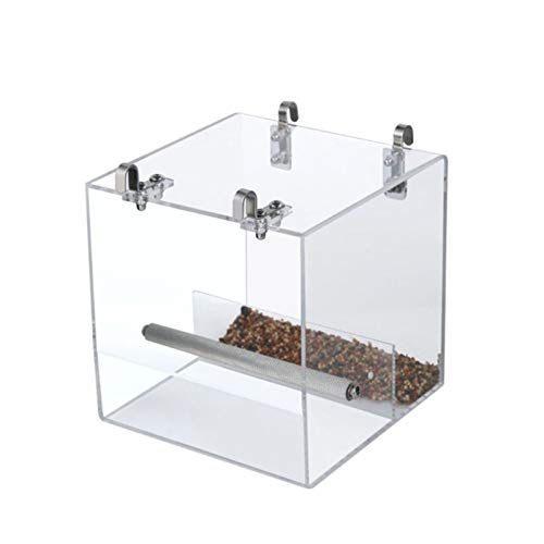 xuejuanshop Futterstation für Wildvögel Acryl Vogel Feeder Hängen Samen Tablett Parrot Perch Stand TORPO Futtermittel für Käfig Futterstation für Vogelsamen und Nüsse von xuejuanshop