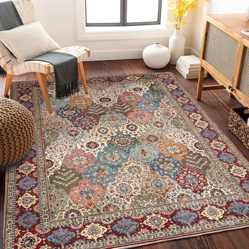 Traditioneller mehrfarbiger Teppich im Boho-Stil Vintage-Teppiche Persische ethnische Muster Matte für Wohnzimmer Schlafzimmer Weicher Orientteppich Pflegeleichter Flor Traditioneller mehrfarbiger Teppich im Boho-Stil Vintage-Teppiche Persische ethnische Muster Matte für Wohnzimmer Schlafzimmer Weicher Orientteppich Pflegeleichter Flor von xueneige