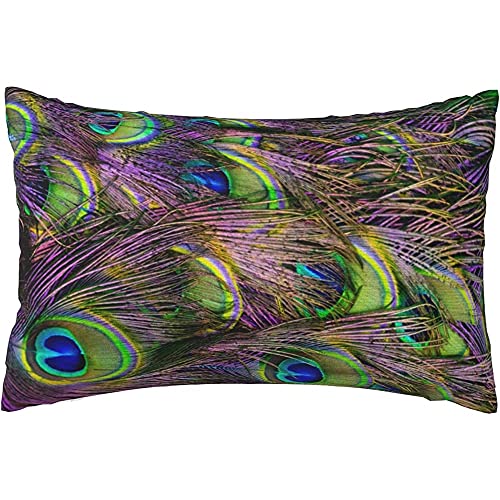 Kissenbezug Luxuriöser Pfauenfeder-Tier-Vogel-Motiv-Kreativdruck Kissenhülle Stilvolles Kissenbezüge Premium Kissen Bezug Für Zuhause Couch ​Bank Schlafzimmer 40x60 cm von xujianhuaxuyoubinbaihuodian