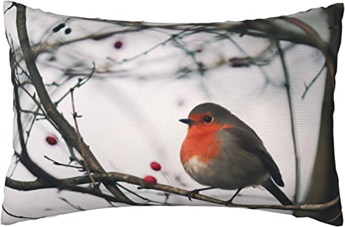 Kissenbezug Vögel-Winter-Natur-Design Kissenhülle Premium Kissenbezüge Stilvolles Kissen Bezug Für Zuhause Couch ​Bank Schlafzimmer 40x60 cm von xujianhuaxuyoubinbaihuodian