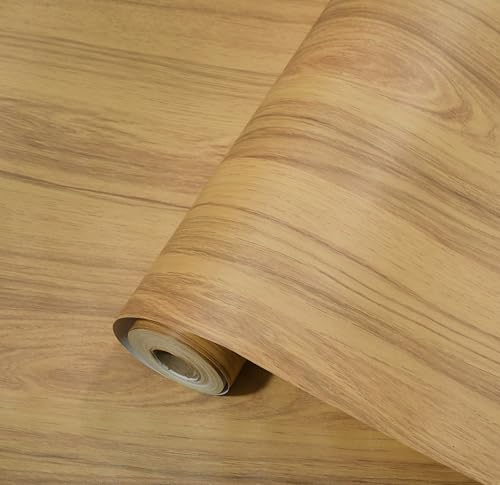 xupingjiti Selbstklebend Tapete Holz Wandpapier Selbstklebende Wandaufkleber Holzoptik Klebefolie Möbel 40x1000cm Holzfolie Möbelfolie Selbstklebende Folie für Möbel Küche Schrank Wasserdicht von xupingjiti