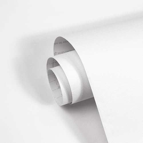 xupingjiti Selbstklebend Tapete Weiß Matt Klebefolie Möbel Wandpapier Selbstklebende Wandaufkleber 44x1000cm Dekorative Vinyl Möbelfolie Selbstklebende Folie für Möbel Küche Schrank Wasserdicht von xupingjiti