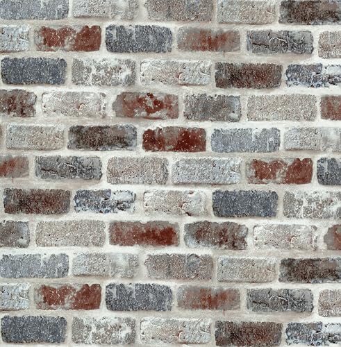 xupingjiti Selbstklebend Tapete Ziegel Wandpapier Vintage Steinoptik Wandaufkleber 44cmX1000cm Selbstklebende Folie für Küche Fensterbank von xupingjiti