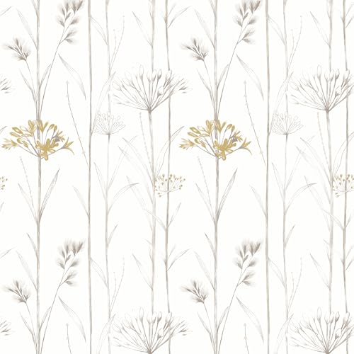 xupingjiti Selbstklebende Tapete Blumen Aquarell Blätter und Blumen Wandpapier 44x600cm Selbstklebende Folie Vintage Dekorfolie Möbelfolie Klebefolie PVC Vinyl Wandaufkleber von xupingjiti