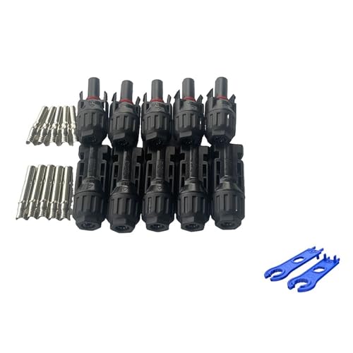 xuyuyan 5/10 Paar Solaranschlüsse, PV-Stecker, 1000 V, 30 A, Solarpanel-Anschluss-Set, erhältlich for PV/MC-Kabel 2,5/4/6 mm²(5 pairs 1 spanner) von xuyuyan