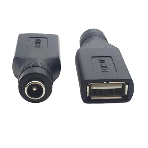 xuyuyan AC-DC-Adapterstecker DC-Buchse auf USB-Stecker-Buchse DC 5,5 * 2,1 MM Stromrichter 12V(DC F TO USB M) von xuyuyan