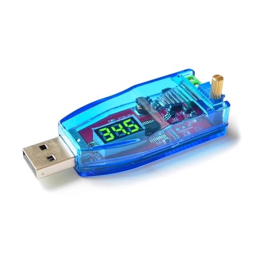 xuyuyan LED DC-DC 5V bis DC 1-24V Einstellbares Potentiometer USB Step Up(Green,5 Pcs) von xuyuyan