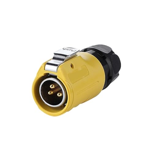 xuyuyan M20 wasserdichter IP68-Stecker, 3-poliger männlicher und weiblicher runder Adapter, LED-Anzeige, Stromkabelanschlüsse(Brown) von xuyuyan