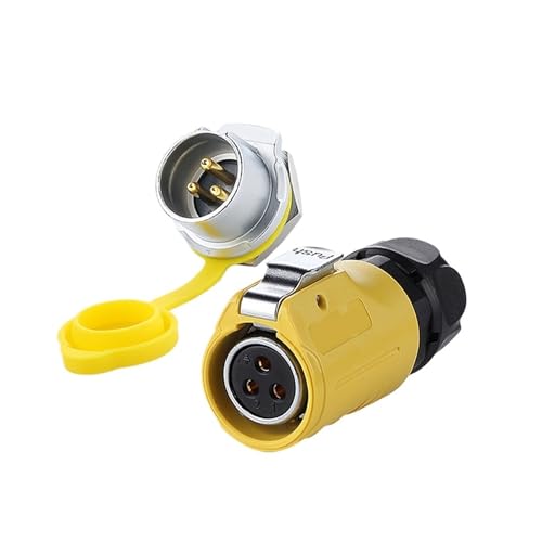 xuyuyan M20 wasserdichter IP68-Stecker, 3-poliger männlicher und weiblicher runder Adapter, LED-Anzeige, Stromkabelanschlüsse(MULTI) von xuyuyan