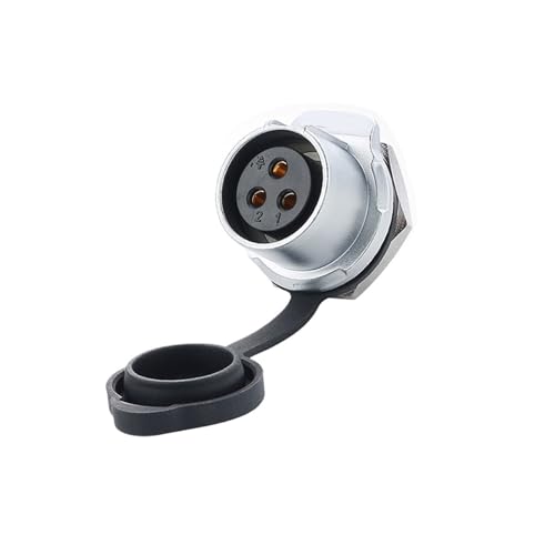 xuyuyan M20 wasserdichter IP68-Stecker, 3-poliger männlicher und weiblicher runder Adapter, LED-Anzeige, Stromkabelanschlüsse(Orange) von xuyuyan