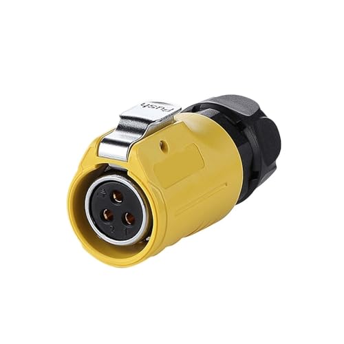 xuyuyan M20 wasserdichter IP68-Stecker, 3-poliger männlicher und weiblicher runder Adapter, LED-Anzeige, Stromkabelanschlüsse(Silver) von xuyuyan