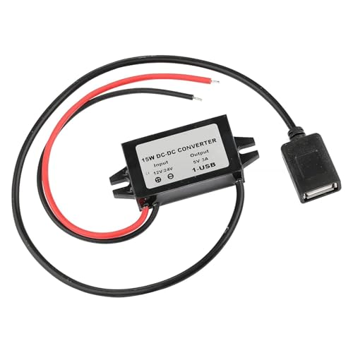 xuyuyan Wasserdichter 12V/24V auf 5V Konverter DC-DC Step Down Modul Netzteil USB-A Buchse/Typ C/Dual USB/offener Kabelanschluss(USB-A Female Conne) von xuyuyan