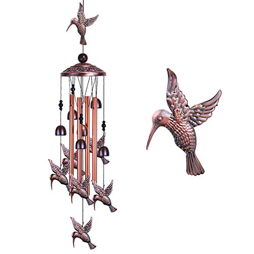 Garten-Kolibri-Windspiel, Outdoor-Dekoration – mit 4 Röhren, 6 Glocken, 7 Kolibri, mobiler romantischer Windfänger, Kolibri-Windspiele für Zuhause, Xmas Mom Geschenke, Balkon, Gartendekoration Garten-Kolibri-Windspiel, Outdoor-Dekoration – mit 4 Röhren, 6 Glocken, 7 Kolibri, mobiler romantischer Windfänger, Kolibri-Windspiele für Zuhause, Xmas Mom Geschenke, Balkon, Gartendekoration von xxschy