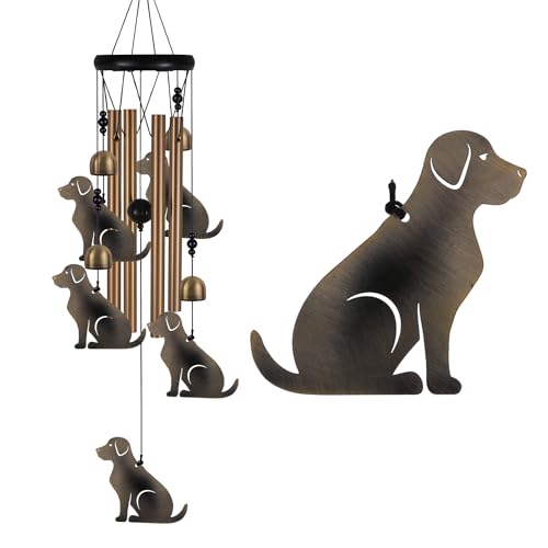 Windspiel für den Garten und den Innen- und Außenbereich, mit 4 Röhren, 4 Glocken, 5 Hunden, mobil, romantischer Hunde-Windfänger, Windspiele für Zuhause, Mama-Geschenke, Balkon, Baum, Festival, Windspiel für den Garten und den Innen- und Außenbereich, mit 4 Röhren, 4 Glocken, 5 Hunden, mobil, romantischer Hunde-Windfänger, Windspiele für Zuhause, Mama-Geschenke, Balkon, Baum, Festival, von xxschy