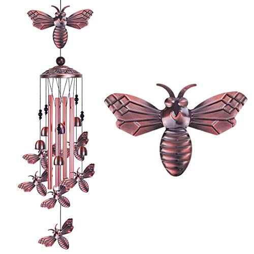 xxschy Bienen-Windspiel, für den Innen- und Außenbereich, mit 4 Röhren, 6 Glocken, 7 Bienen Windspiel, mobiler romantischer Bienen-Windfänger, Gartenbienen, Festival, Gartendekoration xxschy Bienen-Windspiel, für den Innen- und Außenbereich, mit 4 Röhren, 6 Glocken, 7 Bienen Windspiel, mobiler romantischer Bienen-Windfänger, Gartenbienen, Festival, Gartendekoration von xxschy