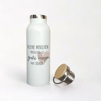 Edelstahl-Thermosflasche "Kleine Menschen Brauchen So Große Herzen..", Trinkflasche, Lehrerin, Erzieherin Abschiedsgeschenk Kita, Schulschluss von xxxBESONDERSxxx