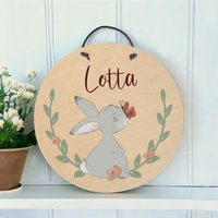 Türschild Kinderzimmer, Namensschild, Holz Rund, Hase Grau Mit Schmetterling, Geschenk Zur Geburt, Babyparty, Ostergeschenk Türschild Kinderzimmer, Namensschild, Holz Rund, Hase Grau Mit Schmetterling, Geschenk Zur Geburt, Babyparty, Ostergeschenk von xxxBESONDERSxxx