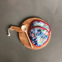 Blaue Rote Topflappen Für Damen - Geblümte Einweihungsparty Geschenk Blaue Rote Topflappen Für Damen - Geblümte Einweihungsparty Geschenk von xxxRedStitcHxxx