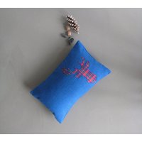 Blauer Lumbaler Kissenbezug Hirsch Silhouette, Rustikales Cabin Decor Blauer Lumbaler Kissenbezug Hirsch Silhouette, Rustikales Cabin Decor von xxxRedStitcHxxx