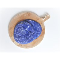 Blaues Blättermuster Topflappen Baumwollfrottee Küche Hitzeschutz | 2Er-Set von xxxRedStitcHxxx