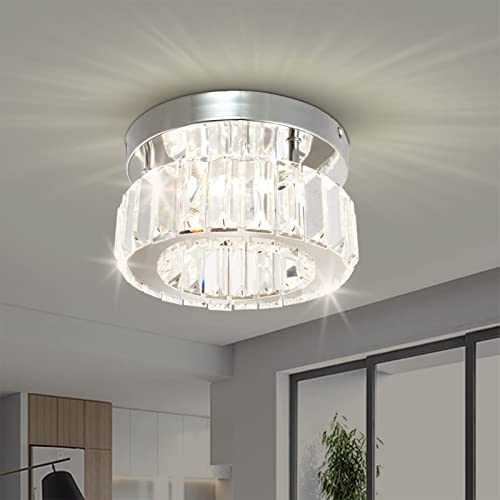 xychfantligh Flush Mount Kristall Deckenleuchten Flur Licht Mini LED Deckenleuchte Kleiner Kronleuchter für Schlafzimmer Wohnzimmer Küche Flur Büro 2700K/4500K/6500K (Mehrfarbig) von xychfantligh