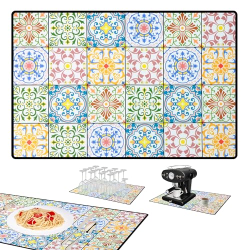 xyuayamz Unterlage Kaffeemaschine Abtropfmatte Geschirr - 40x60 Coffee Matte Küche Dish Drying Mat, Saugfähige und rutschfeste Kaffeematte, Antirutschmatte Kaffeevollautomat Barmatte von xyuayamz