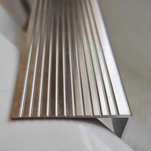 Rutschfeste Treppenkantenleiste – Stufenkantenschutz aus Edelstahl 304, wasserdichte, verdickte Trittplatte for Innen-/Außentreppen(20x40x3mm) von xywlmiegen