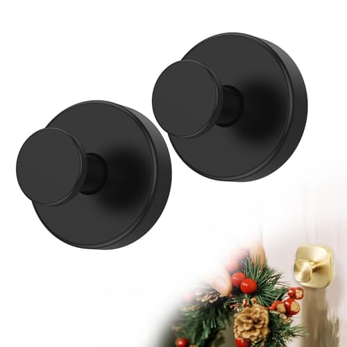 xywlmiegen Saugnapfhaken for Duschwand, Saughaken aus Edelstahl ohne Bohren, abnehmbare wasserdichte Haken for Badezimmer, Küche, Glasfenster, Kranzaufhänger for die Haustür(Black,2pcs) von xywlmiegen