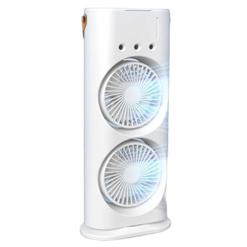 xywlmiegen Tragbarer Ventilator, 3-in-1 wiederaufladbarer Nebelventilator, 180°-Doppelventilatoren mit Fernbedienung for Büro, Schlafzimmer und Kühlung im Freien(1pcs) von xywlmiegen