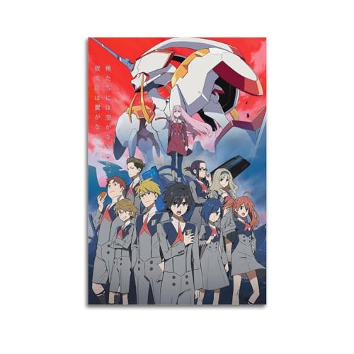xze Anime-Poster, Motiv: Darling In The Franxx Code, Wandkunst, Leinwand, Poster, Raumdekor, 40 x 60 cm, ungerahmter Stil von xze