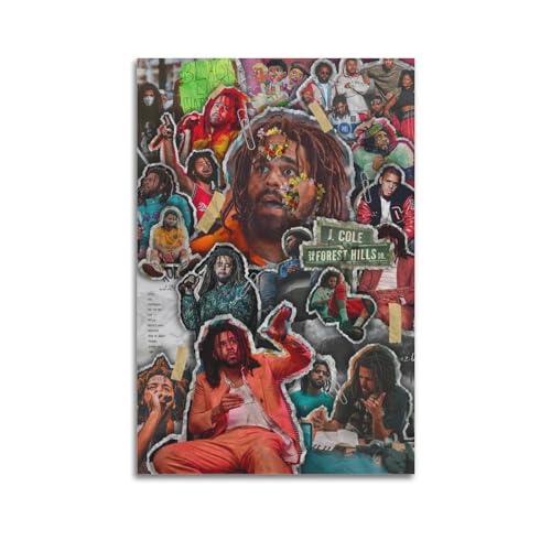 xze J Cole Rapper Poster Zimmer Dekorative Leinwand Poster Ästhetischer Posterdruck Wandkunst Dekor Poster 30 x 45 cm Unrahmen von xze