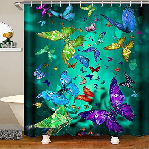 Duschvorhang 120 x 200 Schmetterling Duschvorhang Grün Badezimmer Vorhang Schönheit Antischimmel Wasserdicht Badezimmer Vorhang 3D Effekt Duschvorhänge Polyester Waschbar mit Haken Duschvorhang 120 x 200 Schmetterling Duschvorhang Grün Badezimmer Vorhang Schönheit Antischimmel Wasserdicht Badezimmer Vorhang 3D Effekt Duschvorhänge Polyester Waschbar mit Haken von xzxzdx