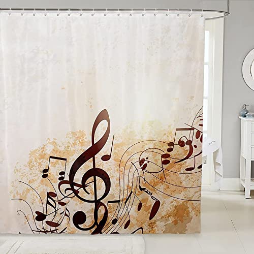 Duschvorhang 180x200 Notiz Duschvorhang Musik Badezimmer Vorhang Muster Antischimmel Wasserdicht Badezimmer Vorhang 3D Effekt Duschvorhänge Polyester Waschbar mit Haken von xzxzdx