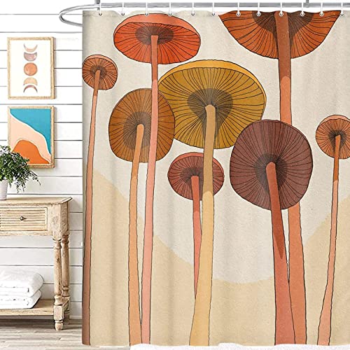 Duschvorhang 200x200 Pilz Duschvorhang Antiquität Badezimmer Vorhang Pflanze Antischimmel Wasserdicht Badezimmer Vorhang 3D Effekt Duschvorhänge Polyester Waschbar mit Haken von xzxzdx