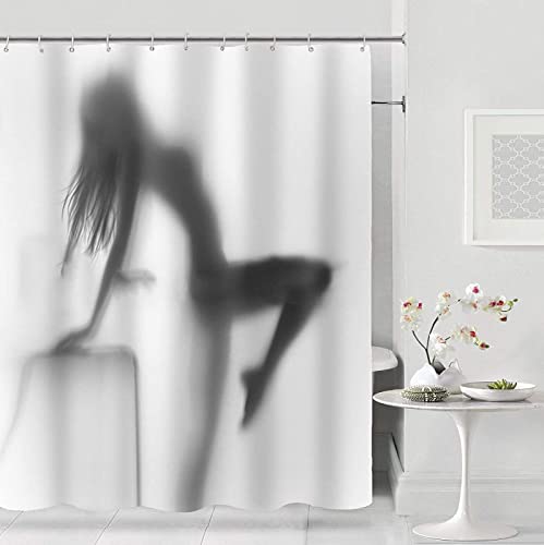 Duschvorhang 200x200 Sexy Duschvorhang Frau Badezimmer Vorhang Muster Antischimmel Wasserdicht Badezimmer Vorhang 3D Effekt Duschvorhänge Polyester Waschbar mit Haken von xzxzdx
