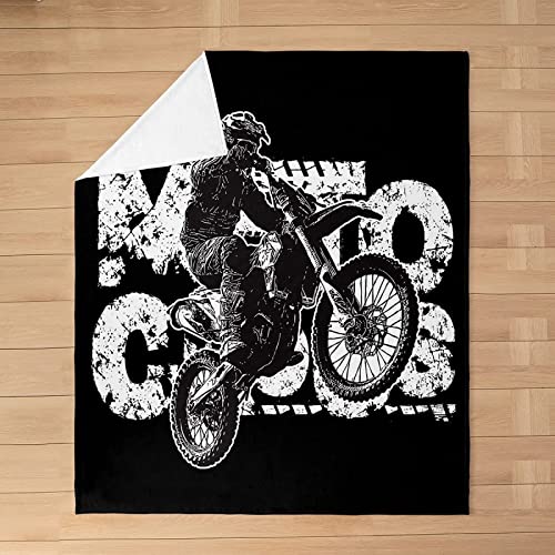 Kuscheldecke Moto-Cross Flanell Fleecedecke 150x200, 3D Retro Wohndecke Teenager Sofadecke Couchdecke Tagesdecke Flauschig Weiche Mikrofaser, für Bett & Sofa von Bedsure