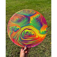 Delirium - Original Uv-Reaktives Neon-Acryl Für 16-Zoll-Kreis-stretch-Leinwand Delirium - Original Uv-Reaktives Neon-Acryl Für 16-Zoll-Kreis-stretch-Leinwand von y0ungLunatic