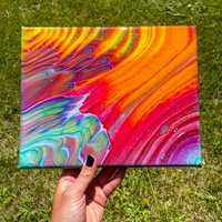 Energiefreisetzung - 20, 3 X 25, 4 cm Große Uv-Reaktive Neon-Regenbogen-Wandkunst von y0ungLunatic
