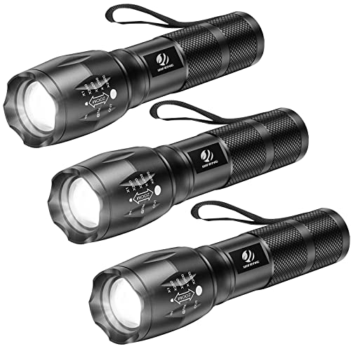 YIFENG LED Taschenlampe Extrem Hell 1000 Lumen [3 Stück], Superhelle Zoombare Handlampe Torch mit 5 Lichtmodi, IP67 Wasserdicht Taktische Taschenlampen LED für Camping Outdoor Wandern Notfäll von yIFeNG