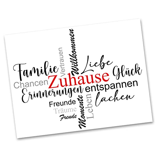 Deko Wandtattoo Wortwolke für Zuhause Wohnzimmer Esszimmer Arbeitszimmer Büro Tagcloud Wandbild selbstklebend YX035 (Ohne Wunschtext, 02 Zuhause) von yabaduu